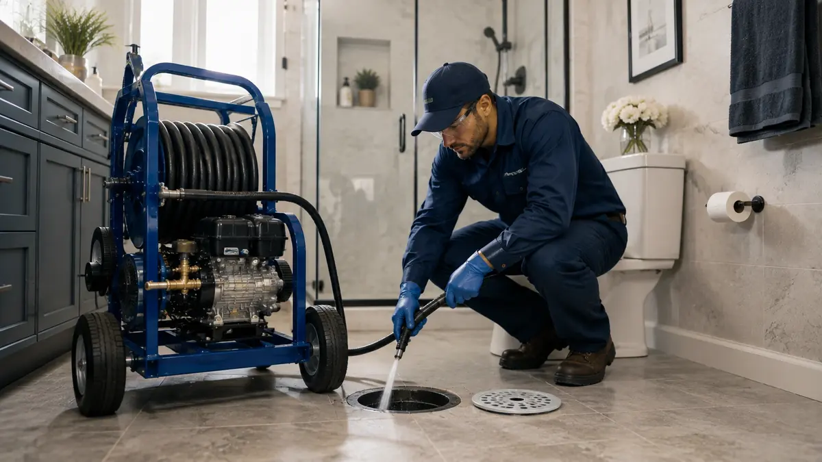 Bathroom Drain Hydro Jetting in Baldwin Park