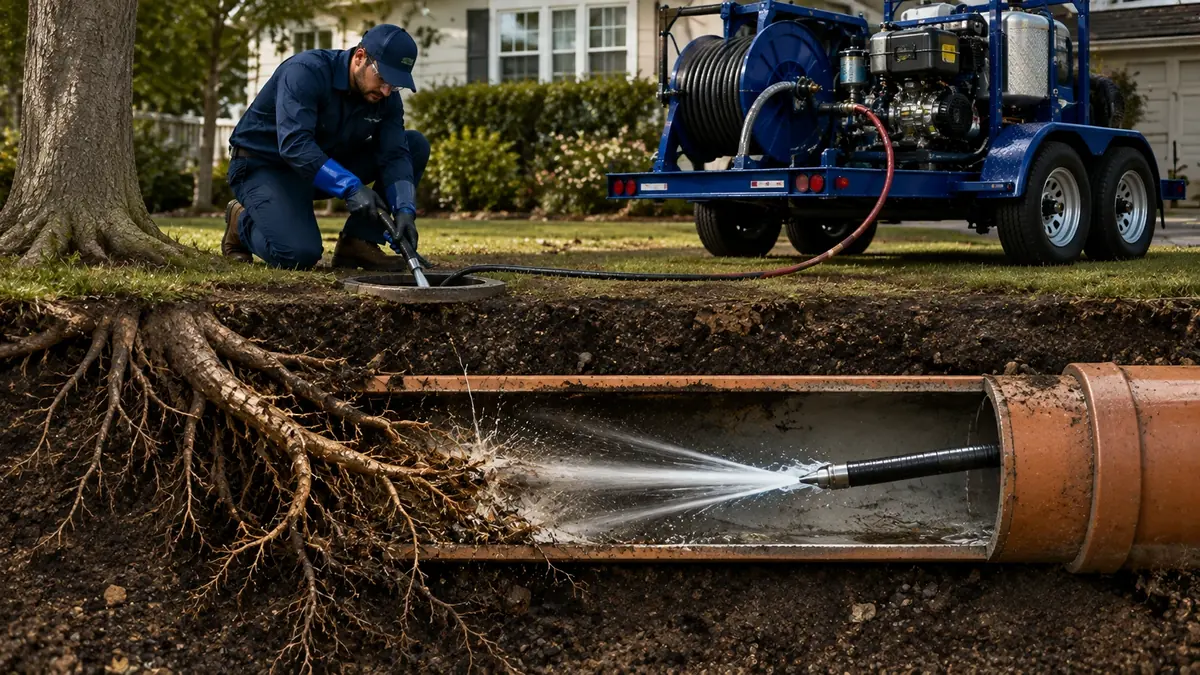 Tree Root Removal with Hydro Jetting in Baldwin Park